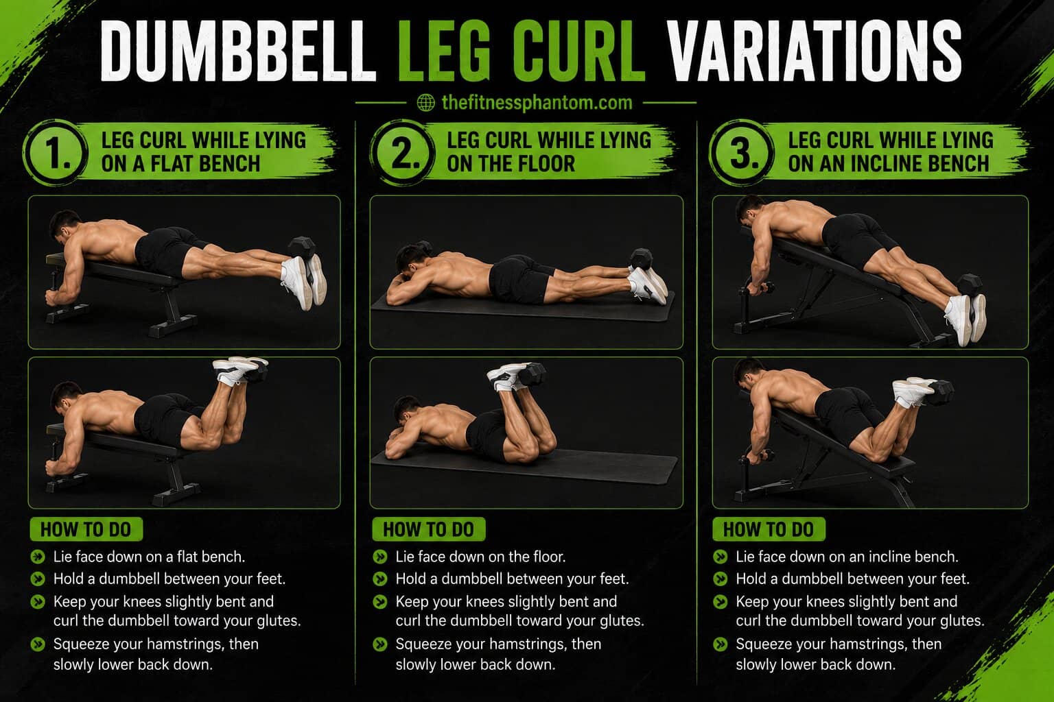 Dumbbell Hamstring Curl Variations
