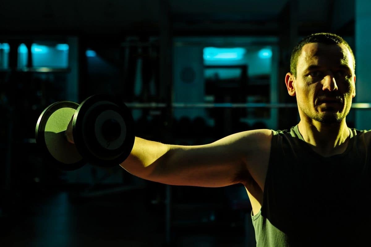 41 Single Dumbbell Exercises & Workout Routine w/PDF Shoulder exercise with one dumbbell
