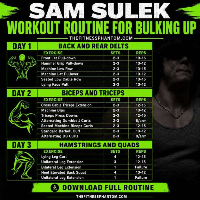 Sam Sulek Build Routine Sam Sulek Workout Routine for Muscle Gain with PDF